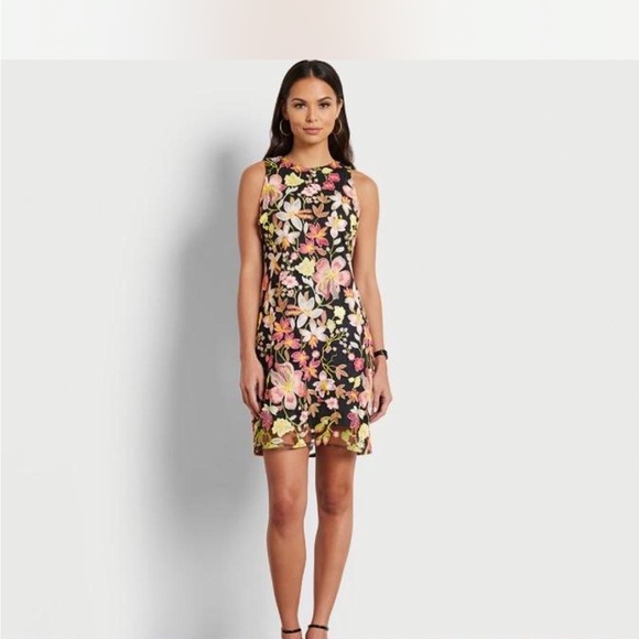 Sam Edelman Dresses & Skirts - 🌸 Sam Edelman Black Floral Embroidered Mini Dress w/ Bow Detail | Size 4